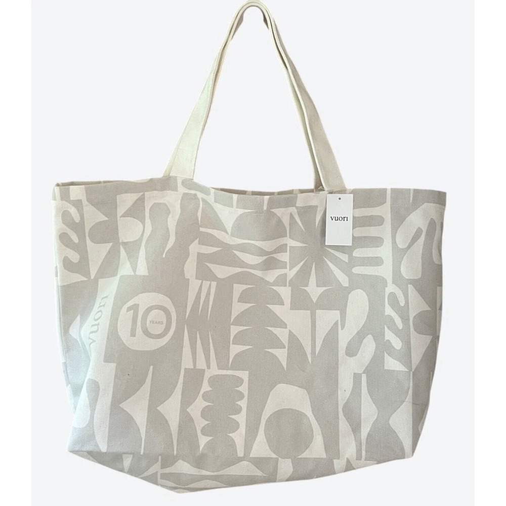 Vuori Limited Edition Fathers Day 25 Canvas Tote Light Grey White XL Tote NEW